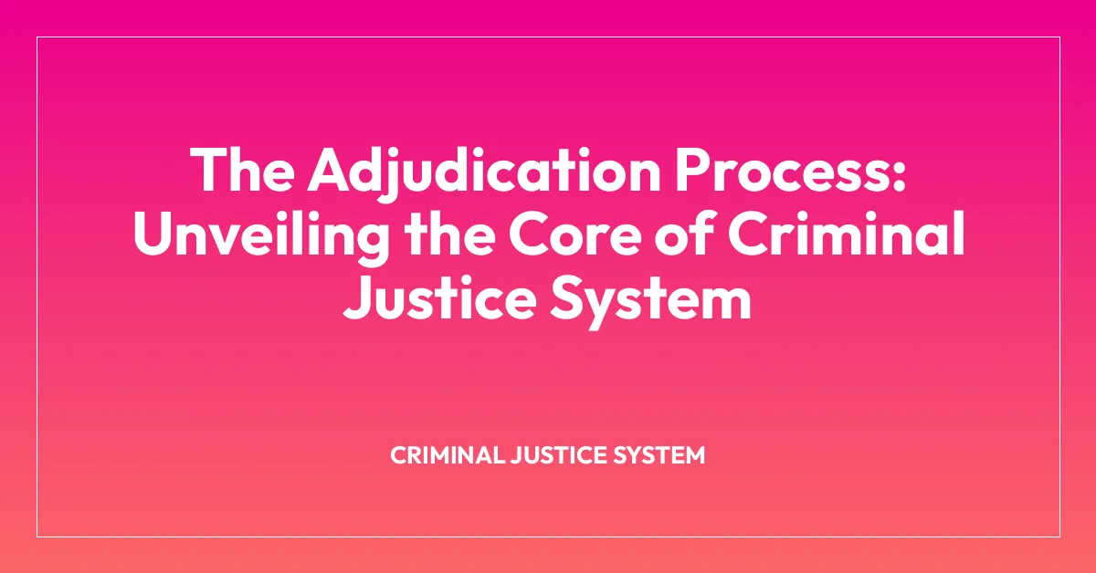 The Adjudication Process: Unveiling the Core of Criminal Justice System