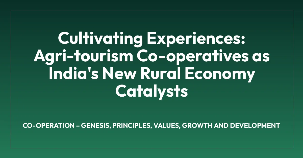 Cultivating Experiences: Agri-tourism Co-operatives as India’s New Rural Economy Catalysts