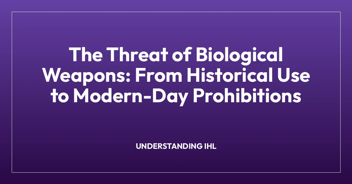 The Threat of Biological Weapons: From Historical Use to Modern-Day Prohibitions
