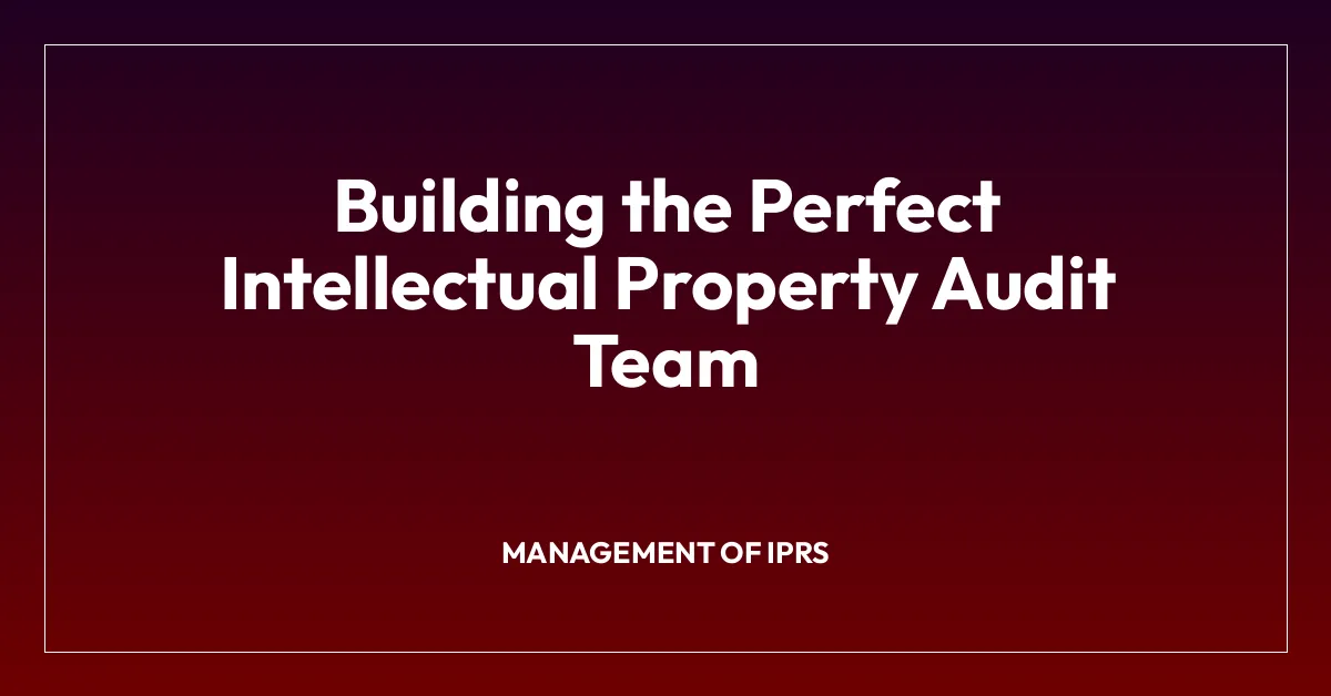 Building the Perfect Intellectual Property Audit Team