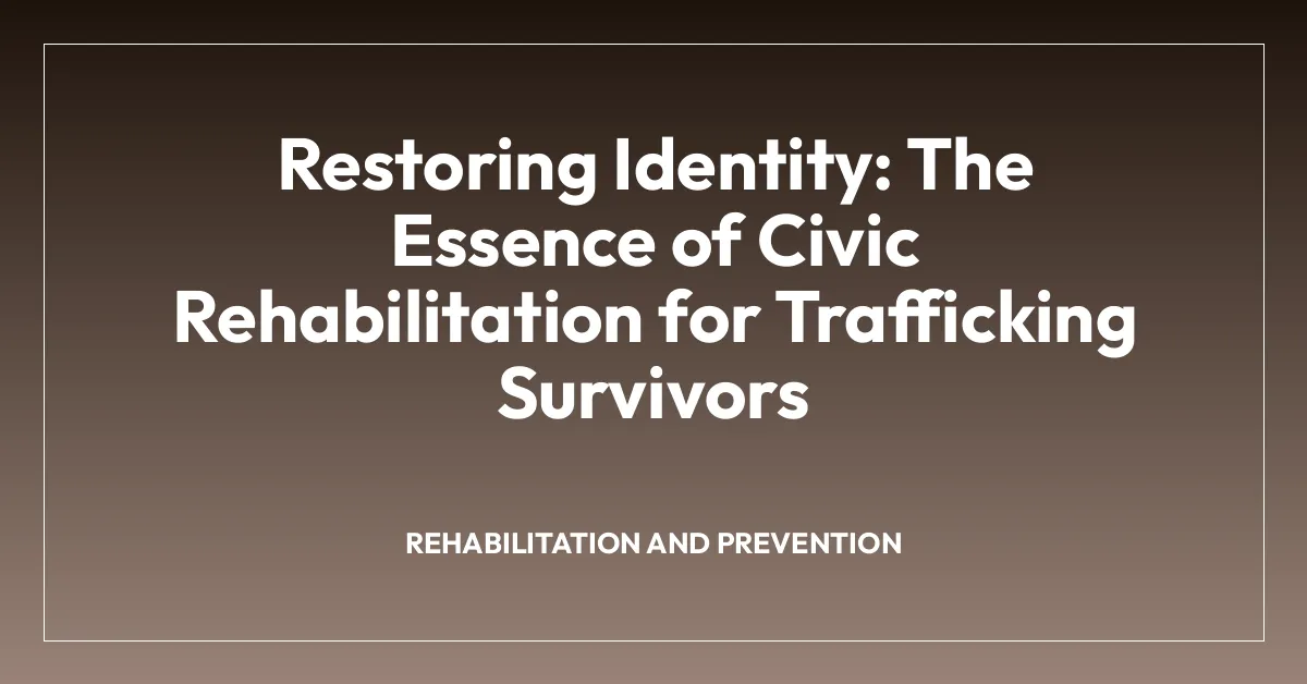 Restoring Identity: The Essence of Civic Rehabilitation for Trafficking Survivors