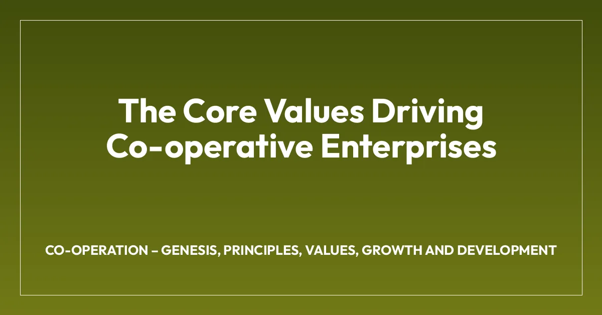 The Core Values Driving Co-operative Enterprises