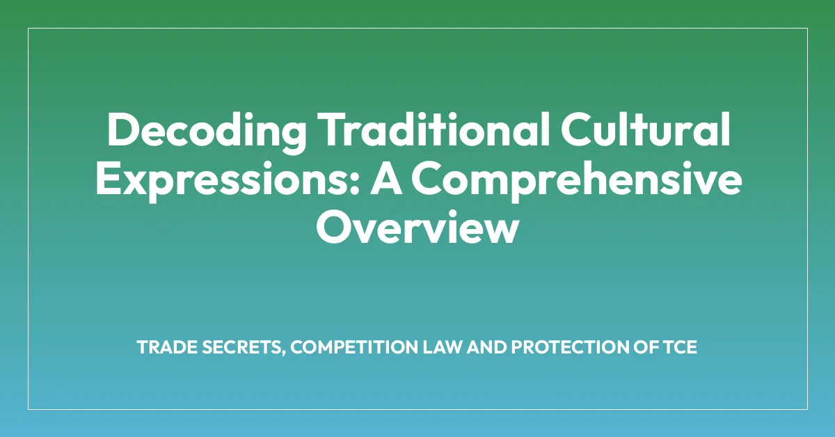 Decoding Traditional Cultural Expressions: A Comprehensive Overview
