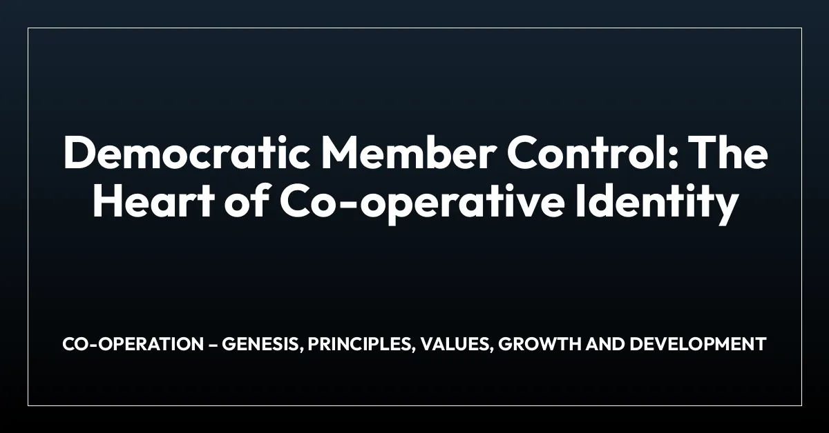 Democratic Member Control: The Heart of Co-operative Identity