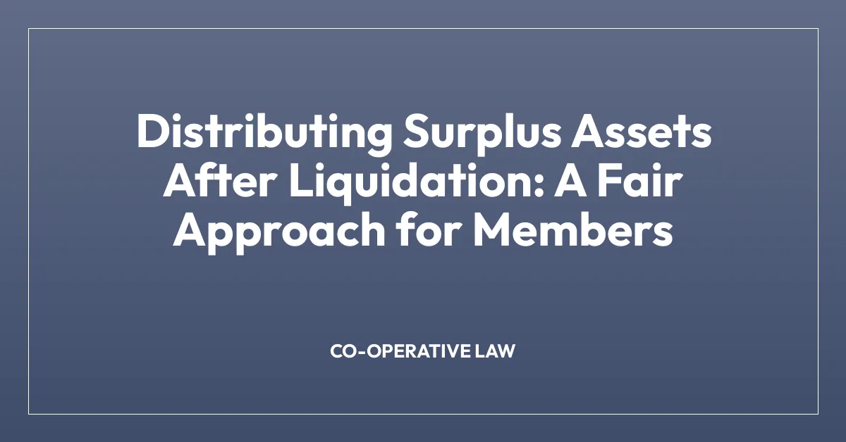 Distributing Surplus Assets After Liquidation: A Fair Approach for Members