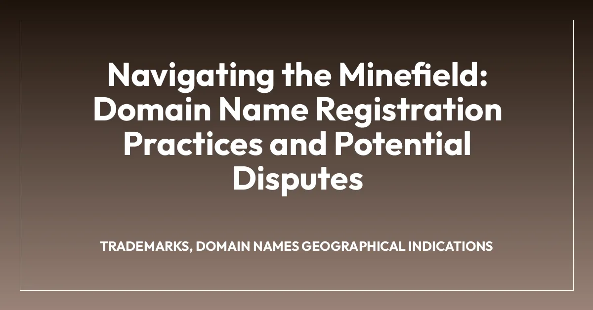 Navigating the Minefield: Domain Name Registration Practices and Potential Disputes