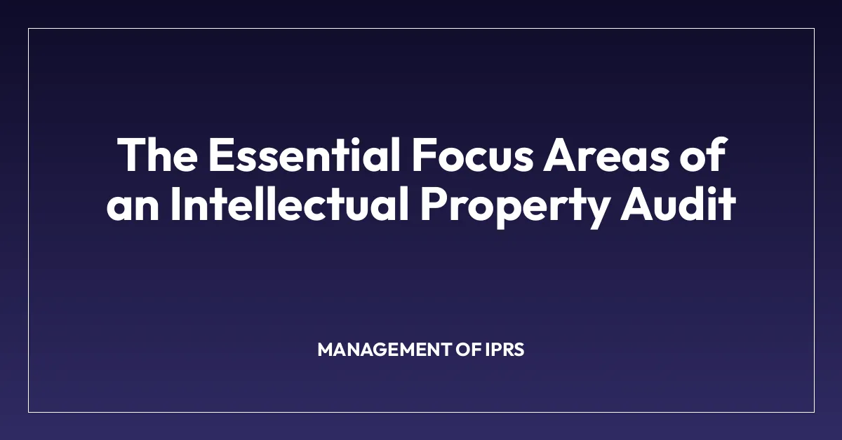 The Essential Focus Areas of an Intellectual Property Audit