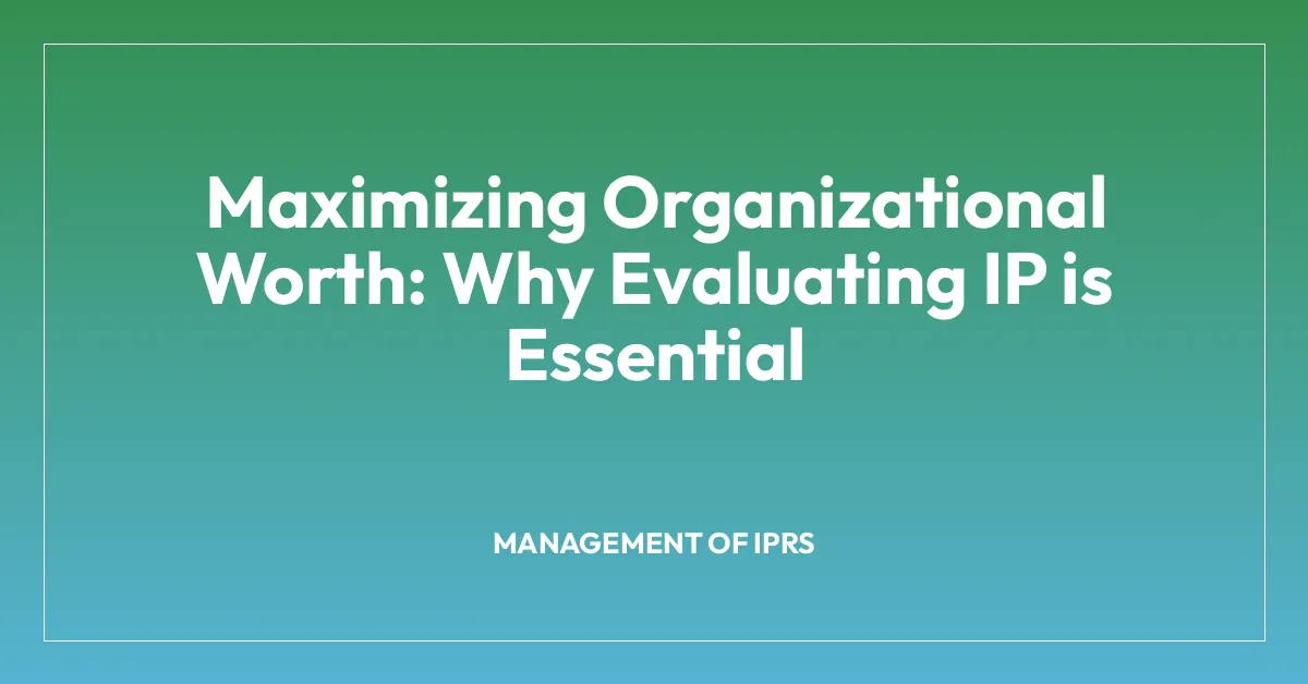 Maximizing Organizational Worth: Why Evaluating IP is Essential