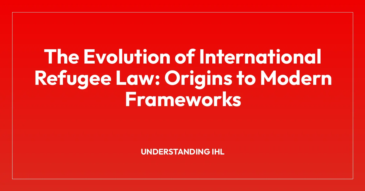 The Evolution of International Refugee Law: Origins to Modern Frameworks