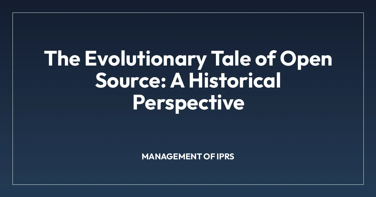 The Evolutionary Tale of Open Source: A Historical Perspective