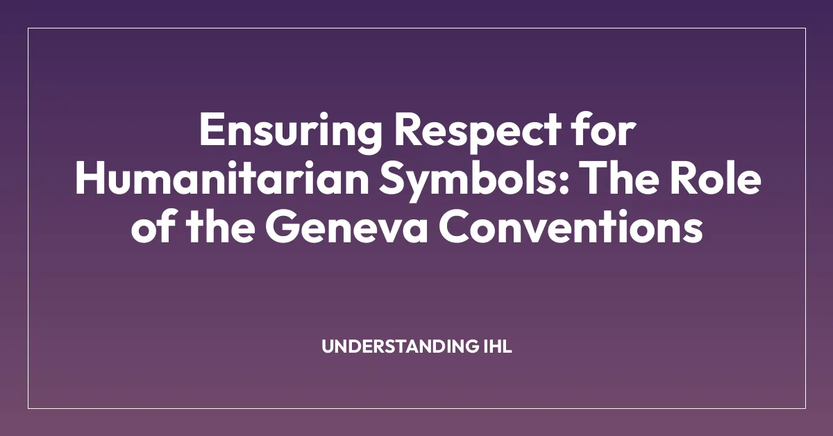 Ensuring Respect for Humanitarian Symbols: The Role of the Geneva Conventions