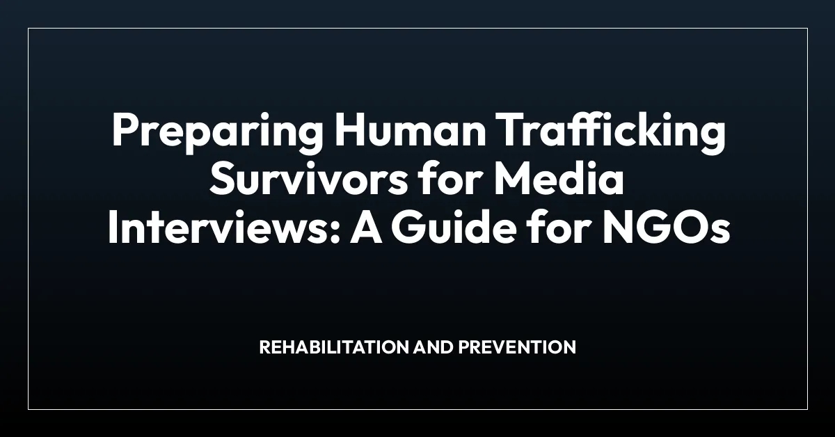 Preparing Human Trafficking Survivors for Media Interviews: A Guide for NGOs