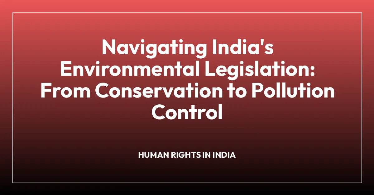 Navigating India’s Environmental Legislation: From Conservation to Pollution Control