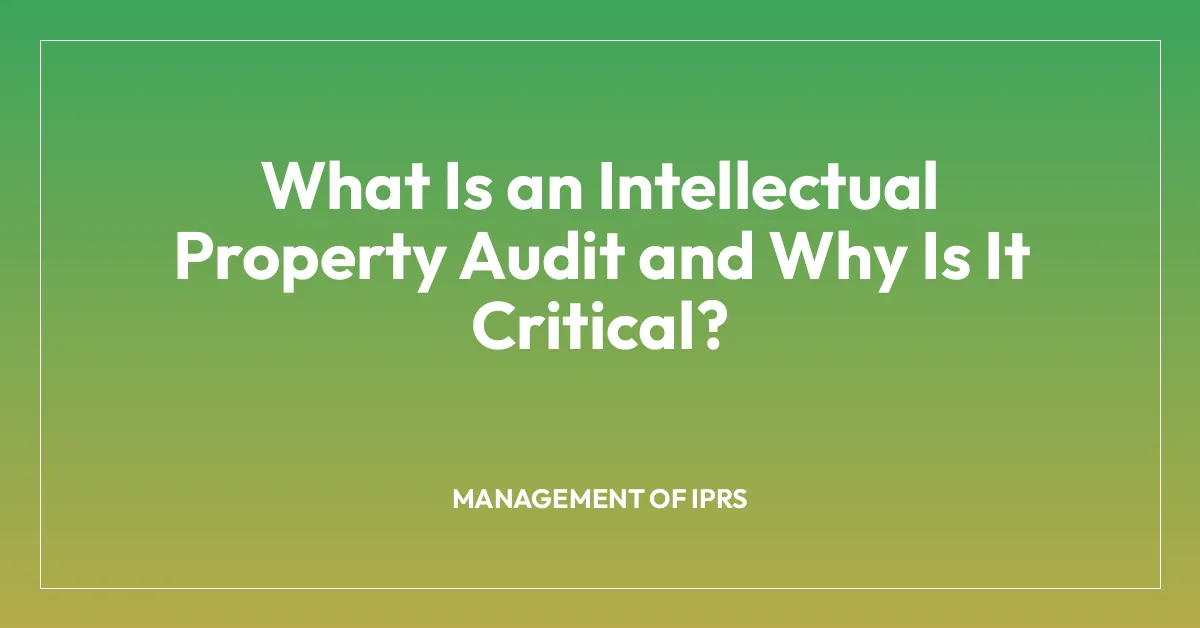 What Is an Intellectual Property Audit and Why Is It Critical?