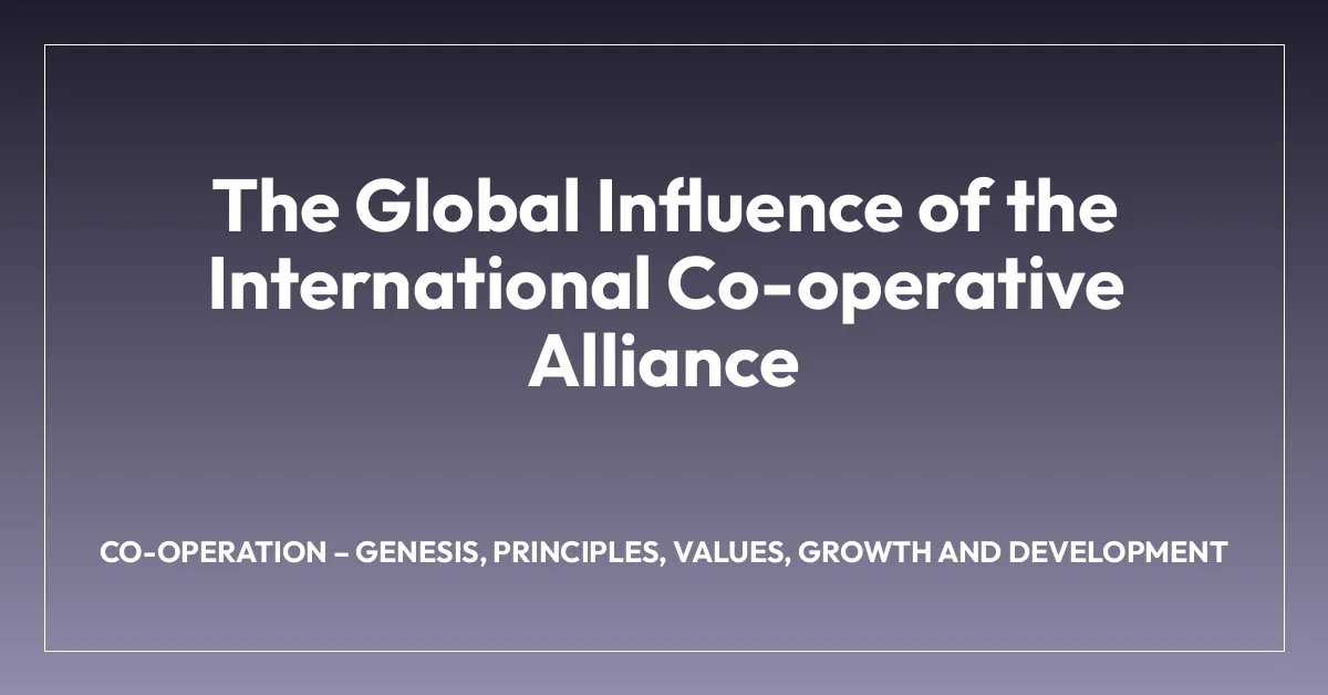 The Global Influence of the International Co-operative Alliance