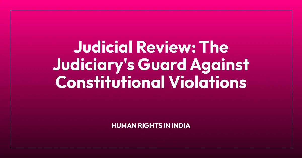 Judicial Review: The Judiciary’s Guard Against Constitutional Violations