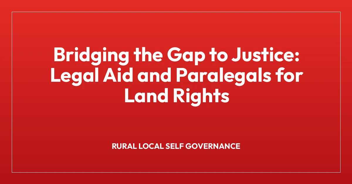 Bridging the Gap to Justice: Legal Aid and Paralegals for Land Rights