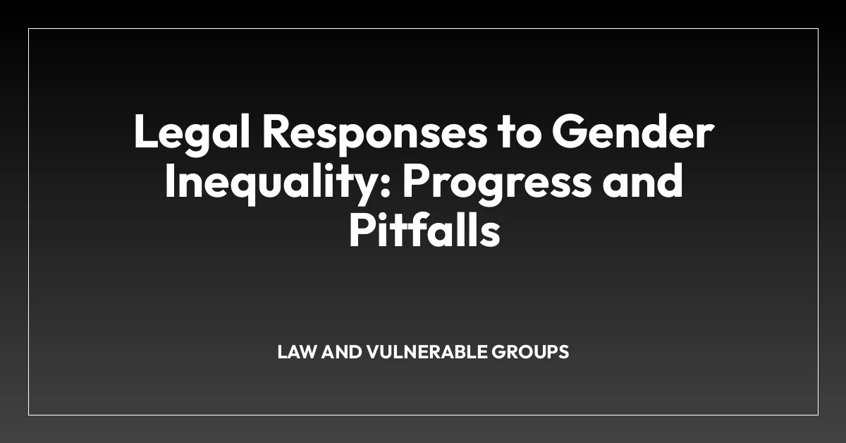 Legal Responses to Gender Inequality: Progress and Pitfalls