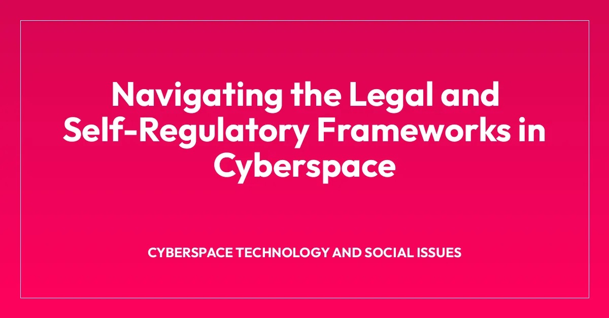 Navigating the Legal and Self-Regulatory Frameworks in Cyberspace