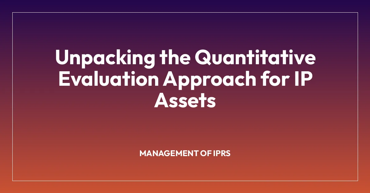 Unpacking the Quantitative Evaluation Approach for IP Assets