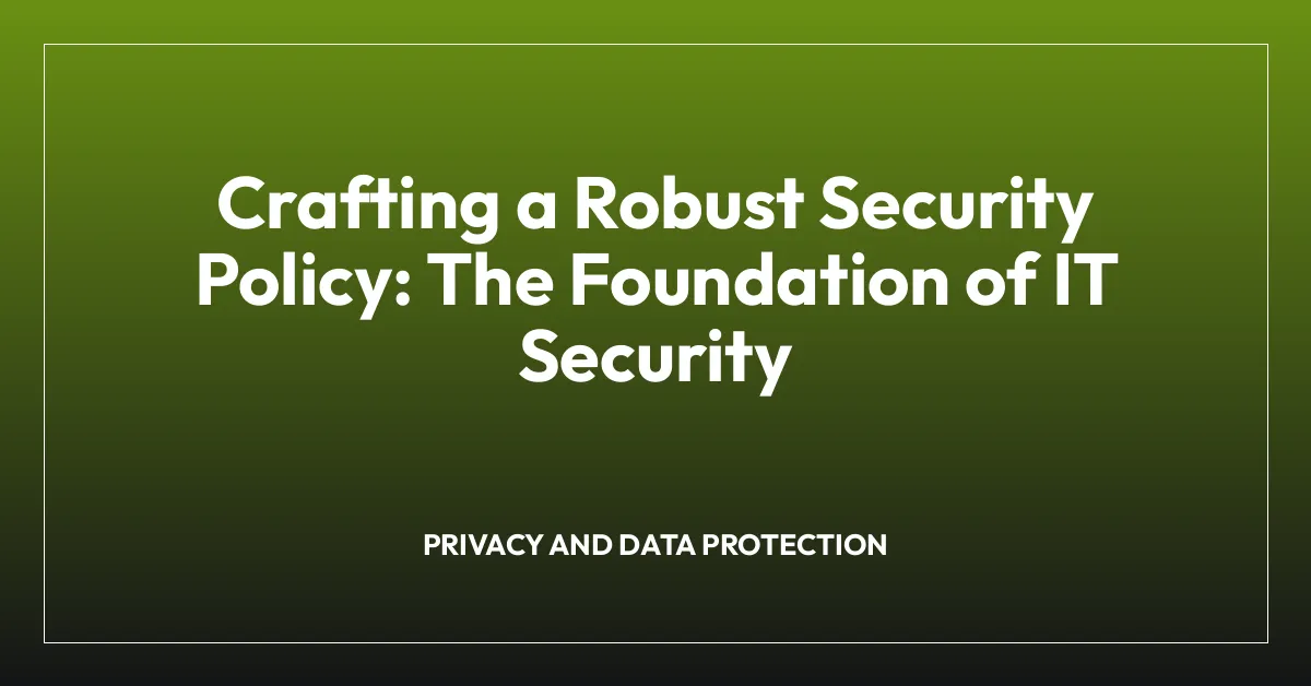 Crafting a Robust Security Policy: The Foundation of IT Security