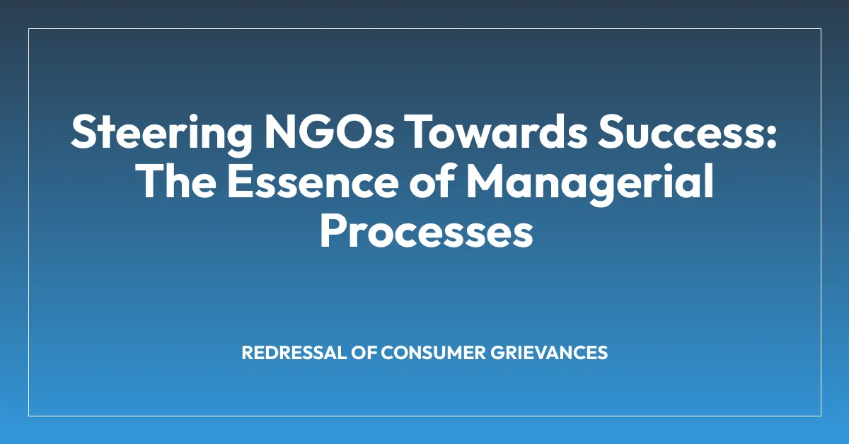 Steering NGOs Towards Success: The Essence of Managerial Processes