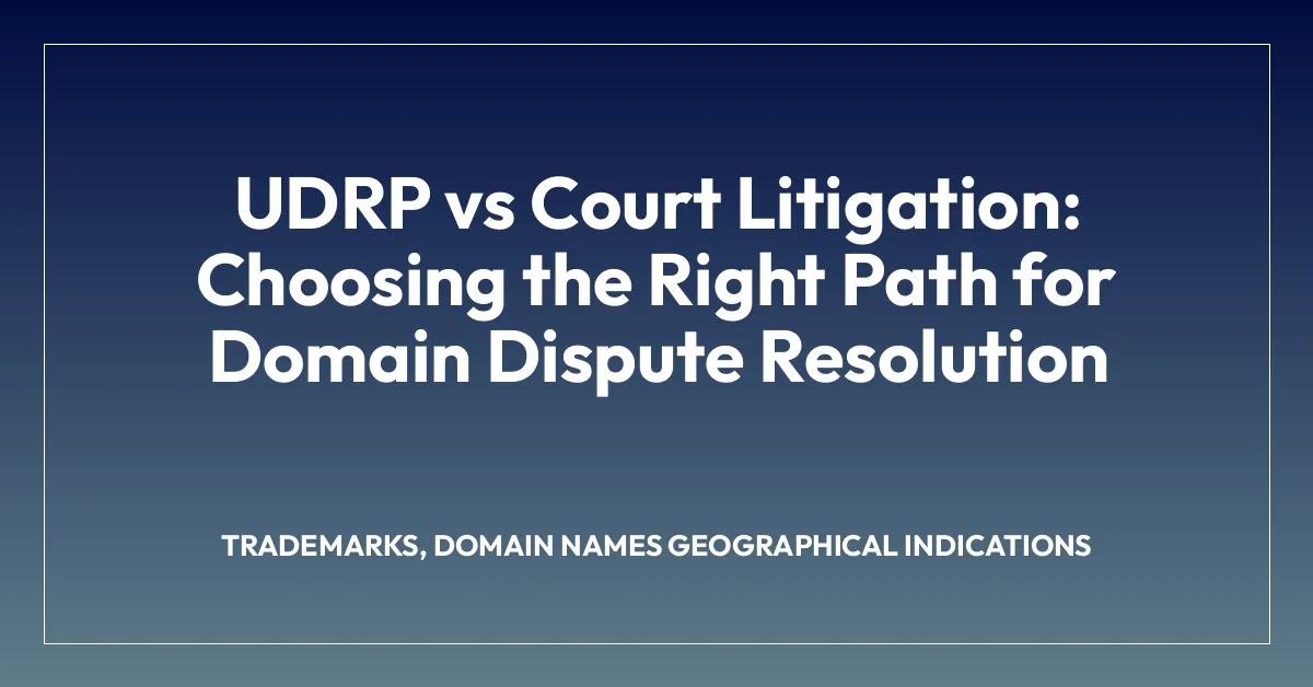 UDRP vs Court Litigation: Choosing the Right Path for Domain Dispute Resolution