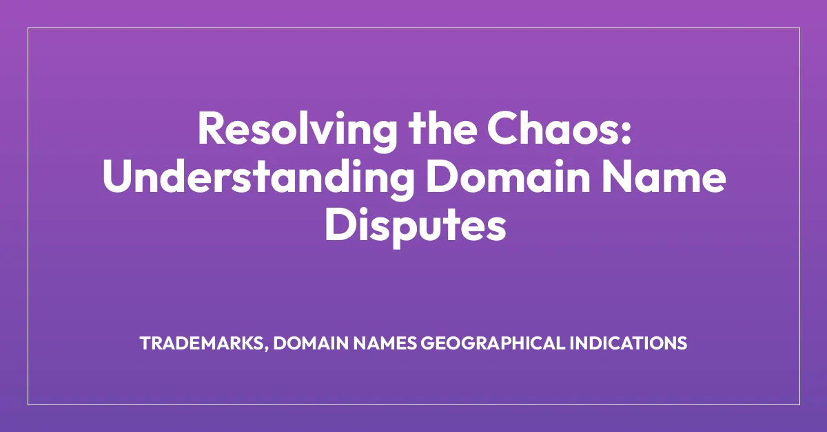 Resolving the Chaos: Understanding Domain Name Disputes