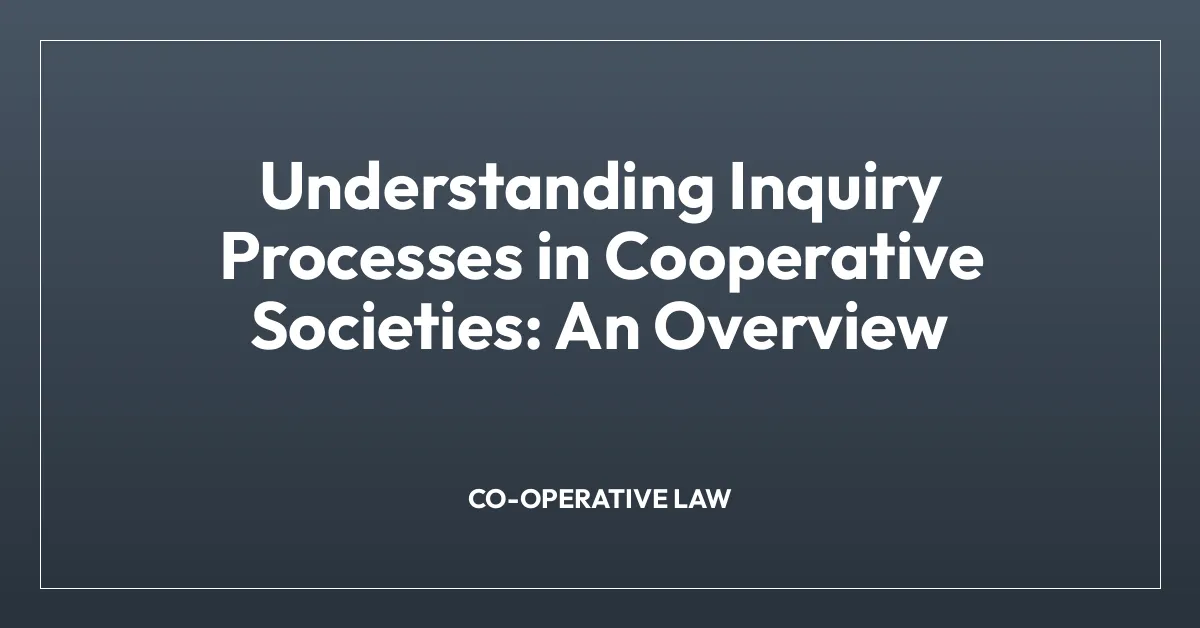 Understanding Inquiry Processes in Cooperative Societies: An Overview