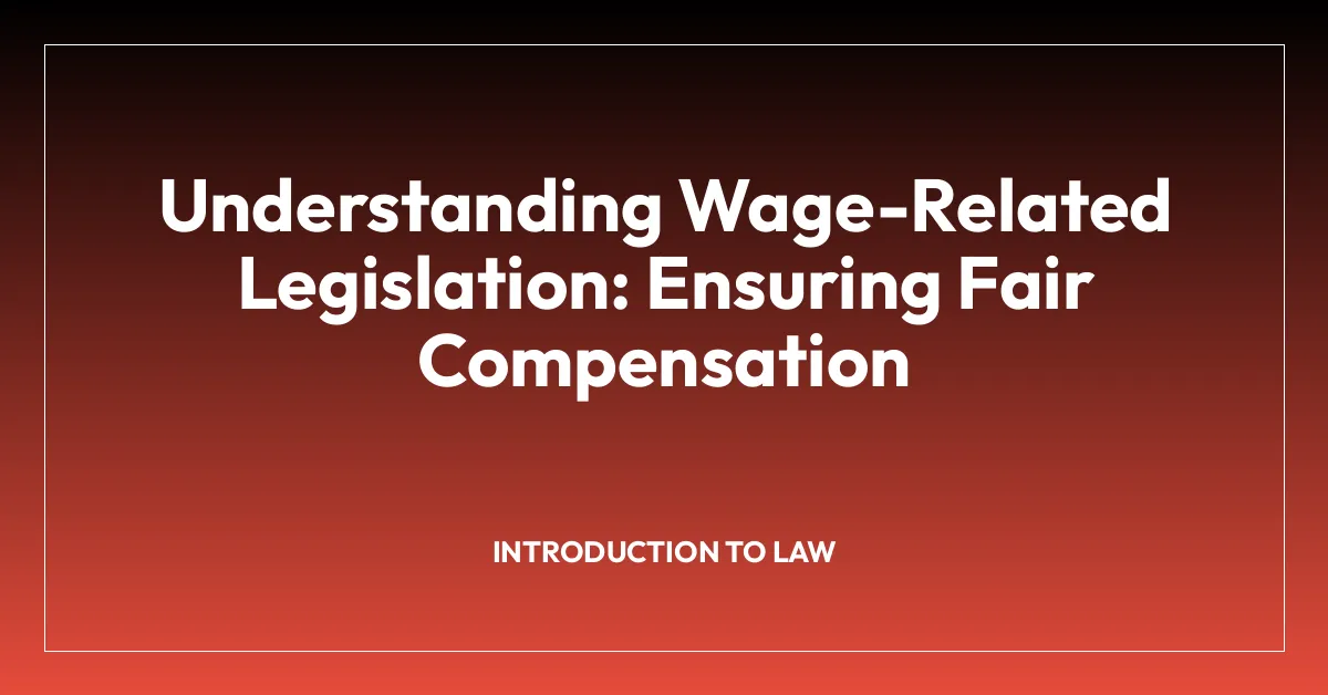 Understanding Wage-Related Legislation: Ensuring Fair Compensation