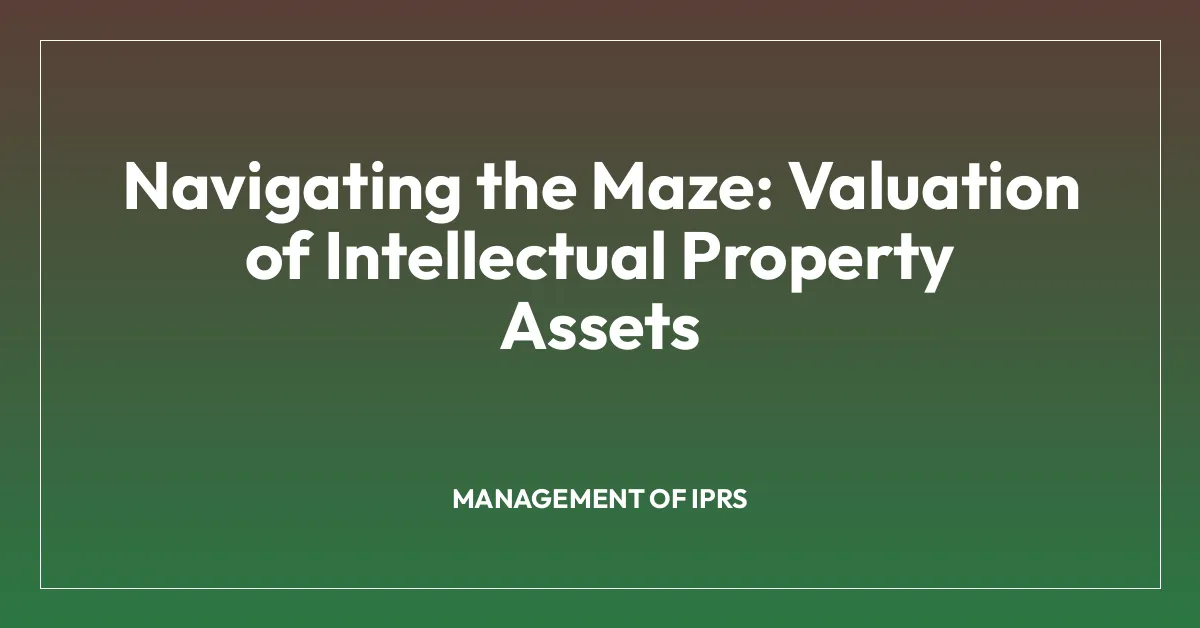 Navigating the Maze: Valuation of Intellectual Property Assets